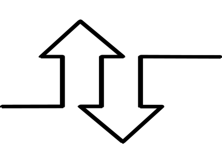 up and down arrow outline graphic